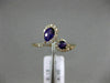 .68CT DIAMOND & AAA ROUND & PEAR SHAPE AMETHYST 14KT ROSE GOLD CRISS CROSS RING