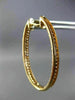 ESTATE WIDE & LONG 2.14CT PINK DIAMOND 18KT ROSE GOLD DOUBLE SIDED HOOP EARRINGS
