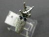 ESTATE .88CT DIAMOND & SAPPHIRE 14KT WHITE GOLD PAVE SEMI MOUNT ENGAGEMENT RING