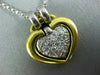 ESTATE LARGE .55CT DIAMOND PLATINUM & 18KT YELLOW GOLD DOUBLE HEART PENDANT #310