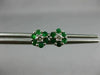 ESTATE .45CT DIAMOND & AAA EMERALD 14KT WHITE GOLD CLASSIC FLOWER STUD EARRINGS
