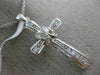 ANTIQUE .24CT DIAMOND 14K WHITE GOLD 3D CLASSIC PAVE X LOVE CROSS PENDANT #16055