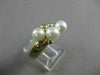 ESTATE 5MM AKOYA SEA PEARL 14KT YELLOW GOLD CLUSTER JOURNEY COCKTAIL RING #21392