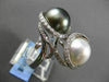 ESTATE EXTRA LARGE 1.13CT DIAMOND & AAA PEARL 18KT WHITE GOLD INFINITY RING