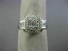 ESTATE 1.04CT ROUND & BAGUETTE DIAMOND 18KT WHITE GOLD CLUSTER SQUARE HALO RING