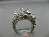 ESTATE MASSIVE .25CT DIAMOND 14KT WHITE GOLD 3D OPEN FILIGREE FLOWER LEAF RING