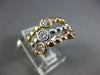 ESTATE WIDE .75CT DIAMOND 14KT TRI COLOR GOLD 3D BEZEL STACKABLE FUN RING SET