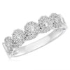 ESTATE .53CT DIAMOND 14KT WHITE GOLD 3D ROUND MULTI FLOWER SWIRL FUN RING