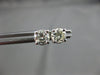 ESTATE 1.0CT DIAMOND 14KT WHITE GOLD 3D SOLITAIRE CLASSIC STUD EARRINGS #16585