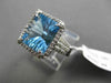 ESTATE 8.36CTW DIAMOND & AAA BLUE TOPAZ 14KT WHITE GOLD HALO FILIGREE FUN RING