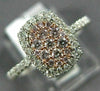 ESTATE .54CT WHITE & PINK DIAMOND 14KT WHITE & ROSE GOLD 3D CLUSTER FUN RING