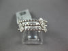ESTATE .38CT DIAMOND 18KT WHITE GOLD FLOWER BEZEL BEADED ETERNITY STACKABLE RING
