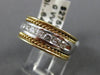 ESTATE WIDE .64CT ROUND DIAMOND 14K WHITE & YELLOW GOLD 8 STONE MENS RING #19919