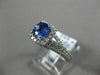 ESTATE 1.56CT DIAMOND & AAA SAPPHIRE 14K WHITE GOLD SQUARE HALO ENGAGEMENT RING