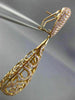 ESTATE EXTRA LARGE 5.34CT PINK DIAMOND 18K ROSE GOLD FILIGREE TEAR DROP EARRINGS