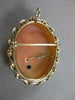 LARGE ANTIQUE DIAMOND HABILLE LADY CAMEO 14KT YELLOW GOLD PIN PENDANT #21229