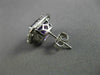 ESTATE LARGE 3.84CT DIAMOND & AMETHYST 14KT WHITE GOLD SQUARE HALO STUD EARRINGS