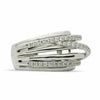 ESTATE WIDE .91CT DIAMOND 18KT WHITE GOLD 3D MULTI ROW CRISS CROSS FUN LOVE RING