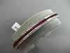 ESTATE WIDE 9.96CT DIAMOND & AAA RUBY 18KT WHITE GOLD 3D CLASSIC TENNIS BRACELET