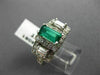 ANTIQUE 2.19CT DIAMOND & AAA EMERALD 14KT WHITE GOLD 3D ENGAGEMENT RING #16061