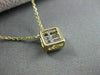 ESTATE .39CT INVISIBLE DIAMOND SQUARE 14K YELLOW GOLD PENDANT 18" CHAIN  #15617