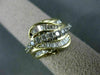 ESTATE LARGE 1.10CT DIAMOND 14KT WHITE & YELLOW GOLD WAVE SWIRL FUN RING #17141