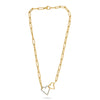 .73CT DIAMOND 14KT YELLOW GOLD 3D CLASSIC DOUBLE OPEN HEART LOVE KNOT NECKLACE