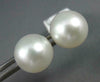 ESTATE NATURAL WHITE AAA SOUTH SEA PEARL 14KT WHITE GOLD 3D STUD EARRINGS #2709