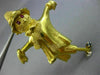 ESTATE LARGE .20CT AAA RUBY & SAPPHIRE 18K YELLOW GOLD 3D SCARECROW BROOCH PIN