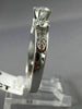 ESTATE WIDE .86CT ROUND DIAMOND 14KT WHITE GOLD 3 STONE ENGAGEMENT RING #22944