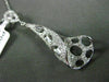 ESTATE .31CT DIAMOND 14KT WHITE GOLD 3D OPEN FILIGREE ELONGATED HANGING PENDANT