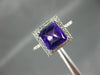 ESTATE 2.76CT WHITE & WHITE FANCY YELLOW DIAMOND & AMETHYST 14KT WHITE GOLD RING