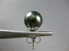 ESTATE AAA TAHITIAN PEARL 14KT WHITE GOLD 3D CLASSIC STUD EARRINGS