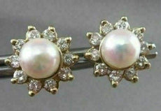 ESTATE .60CT DIAMOND & AAA SOUTH SEA PEARL 14KT Y GOLD EARRING W/ JACKETS #22321