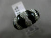 ESTATE WIDE 3.93CT DIAMOND & AAA ONYX 14KT WHITE GOLD 3D INFINITY BOW LOVE RING