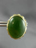 ANTIQUE LARGE & AAA JADE 14KT YELLOW GOLD 3D OVAL FILIGREE STUD EARRINGS #26105
