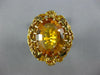 ANTIQUE LARGE 6.20CT AAA CITRINE 18KT YELLOW GOLD 3D OVAL FLOWER RING