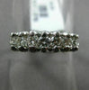ESTATE .65CT ROUND DIAMOND 14KT WHITE GOLD 7 STONE WEDDING ANNIVERSARY RING 5mm