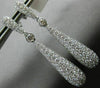 ESTATE LARGE 4.74CT DIAMOND 14KT WHITE GOLD 3D PAVE TEAR DROP HANGING EARRINGS