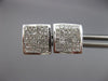 ESTATE 1.0CT DIAMOND 14KT WHITE GOLD 3D CLASSIC SQUARE PAVE STUD EARRINGS #19721