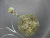 ESTATE LARGE 14KT YELLOW GOLD HANGING FLOWER FILIGREE HOOP EARRINGS 48MM #21557
