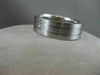 ESTATE WIDE SQUARE DIAMOND 14K WHITE GOLD MENS WEDDING RING 7MM SIZE 9.75 #17166
