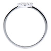 ESTATE .13CT ROUND DIAMOND 18KT WHITE GOLD 3D CLASSIC HEART SHAPE PAVE LOVE RING