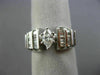 ESTATE WIDE 1.35CT MARQUISE & BAGUETTE DIAMOND 14K WHITE GOLD 3D ENGAGEMENT RING