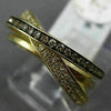 WIDE .45CT WHITE & CHOCOLATE FANCY DIAMOND 14K YELLOW GOLD CRISS CROSS LOVE RING