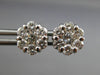 ESTATE LARGE 1.15CT DIAMOND 14KT WHITE GOLD FLOWER CLUSTER STUD EARRINGS #22438
