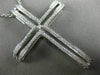 ESTATE LARGE .37CT DIAMOND 18KT WHITE GOLD 3D ETOILE PAVE CROSS FLOATING PENDANT