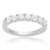 ESTATE .75CT ROUND DIAMOND 14K WHITE GOLD 7 STONE SEMI ETERNITY ANNIVERSARY RING
