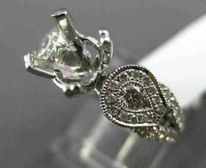 ESTATE .79CT DIAMOND 14KT WHITE GOLD 6 PRONG FILIGREE SEMI MOUNT ENGAGEMENT RING