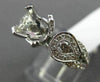 ESTATE .79CT DIAMOND 14KT WHITE GOLD 6 PRONG FILIGREE SEMI MOUNT ENGAGEMENT RING